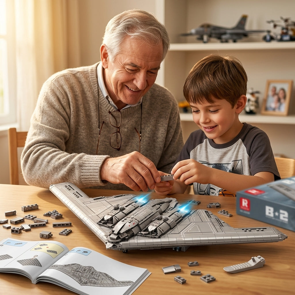 DIY B2 Stealth Bomber Building Block Model Kit Strategic Aircraft Toy Set Technic Compatible Military Airplane 1977 Pcs