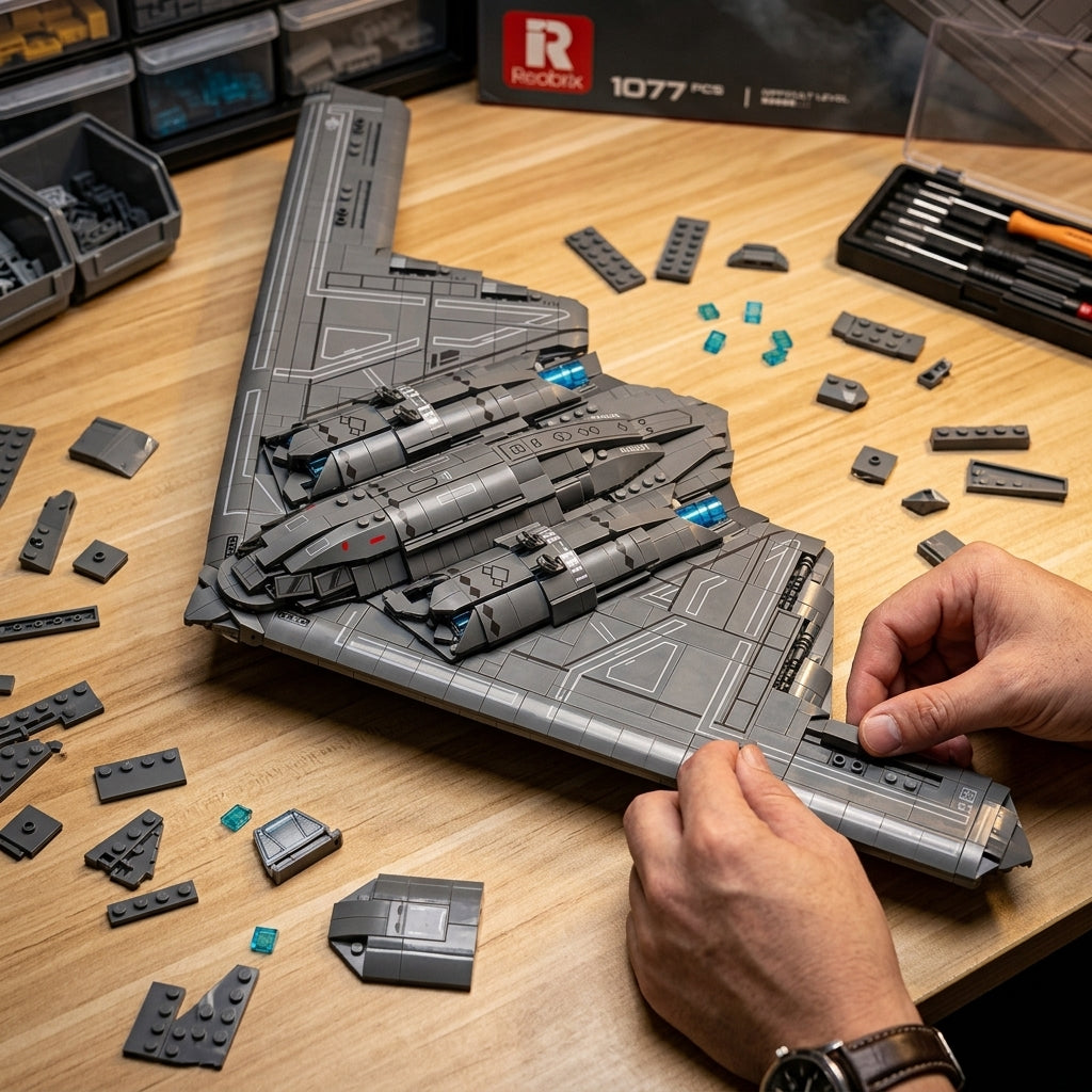 DIY B2 Stealth Bomber Building Block Model Kit Strategic Aircraft Toy Set Technic Compatible Military Airplane 1977 Pcs