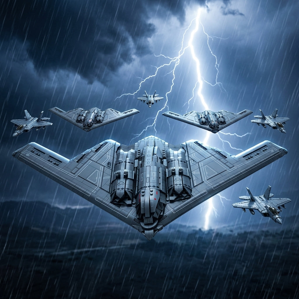 DIY B2 Stealth Bomber Building Block Model Kit Strategic Aircraft Toy Set Technic Compatible Military Airplane 1977 Pcs