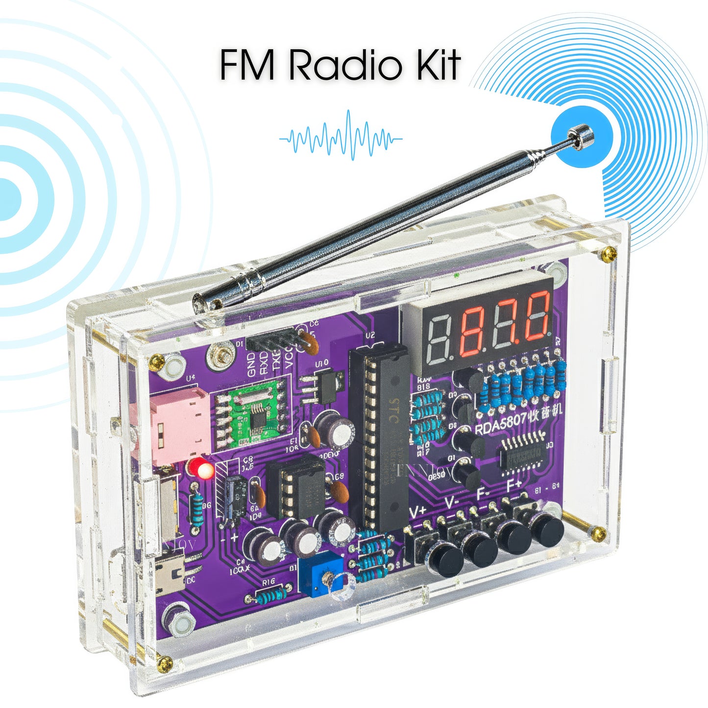 DIY FM Radio Soldering Kit with LCD Display