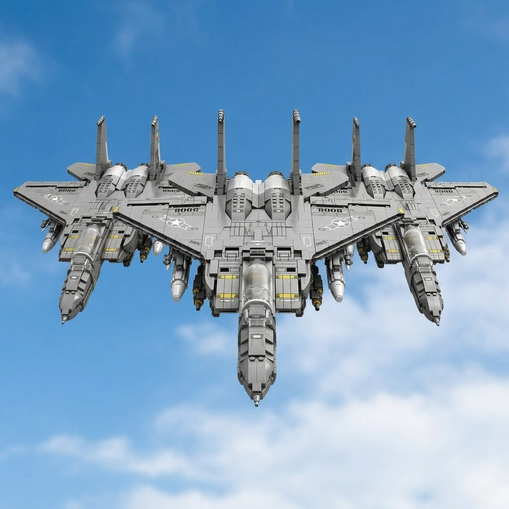DIY F15E Strike Eagle Fighter Jet Building Block Model Military Aircraft Toy Set Technic Compatible Air Force Jet 1818 Pcs