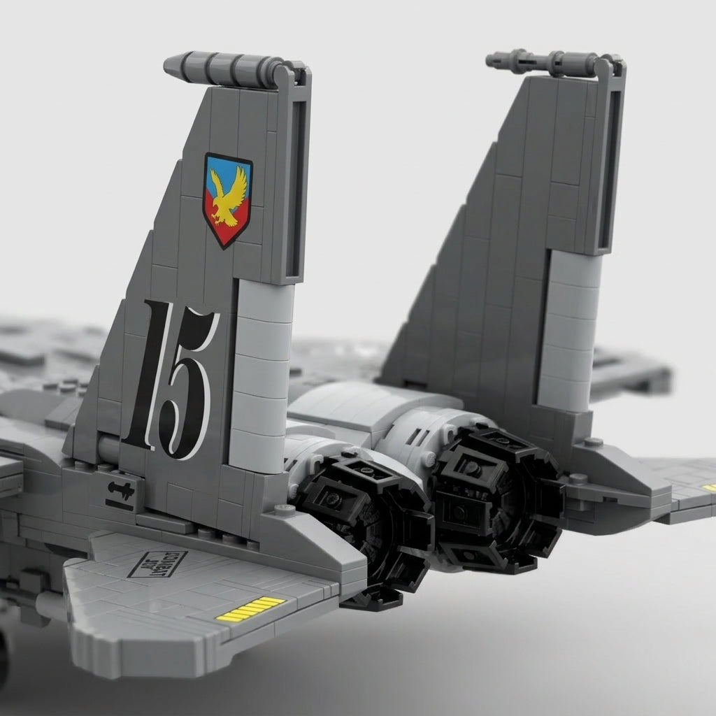 DIY F15E Strike Eagle Fighter Jet Building Block Model Military Aircraft Toy Set Technic Compatible Air Force Jet 1818 Pcs