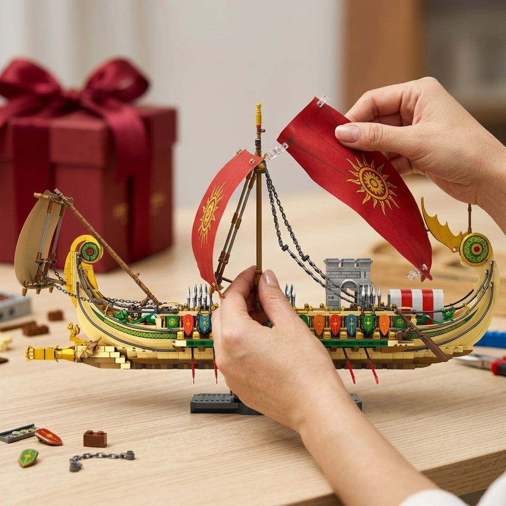 DIY Greek Warship Building Block Kit - 2982 Pcs Model Ship