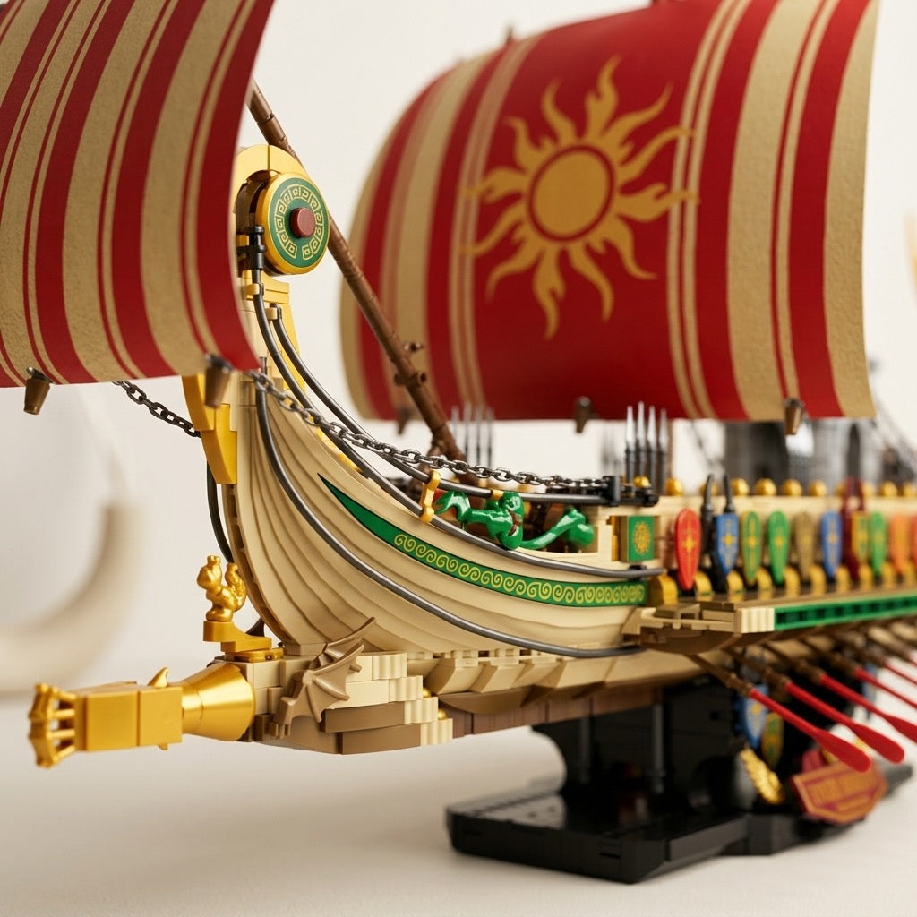 DIY Greek Warship Building Block Kit - 2982 Pcs Model Ship