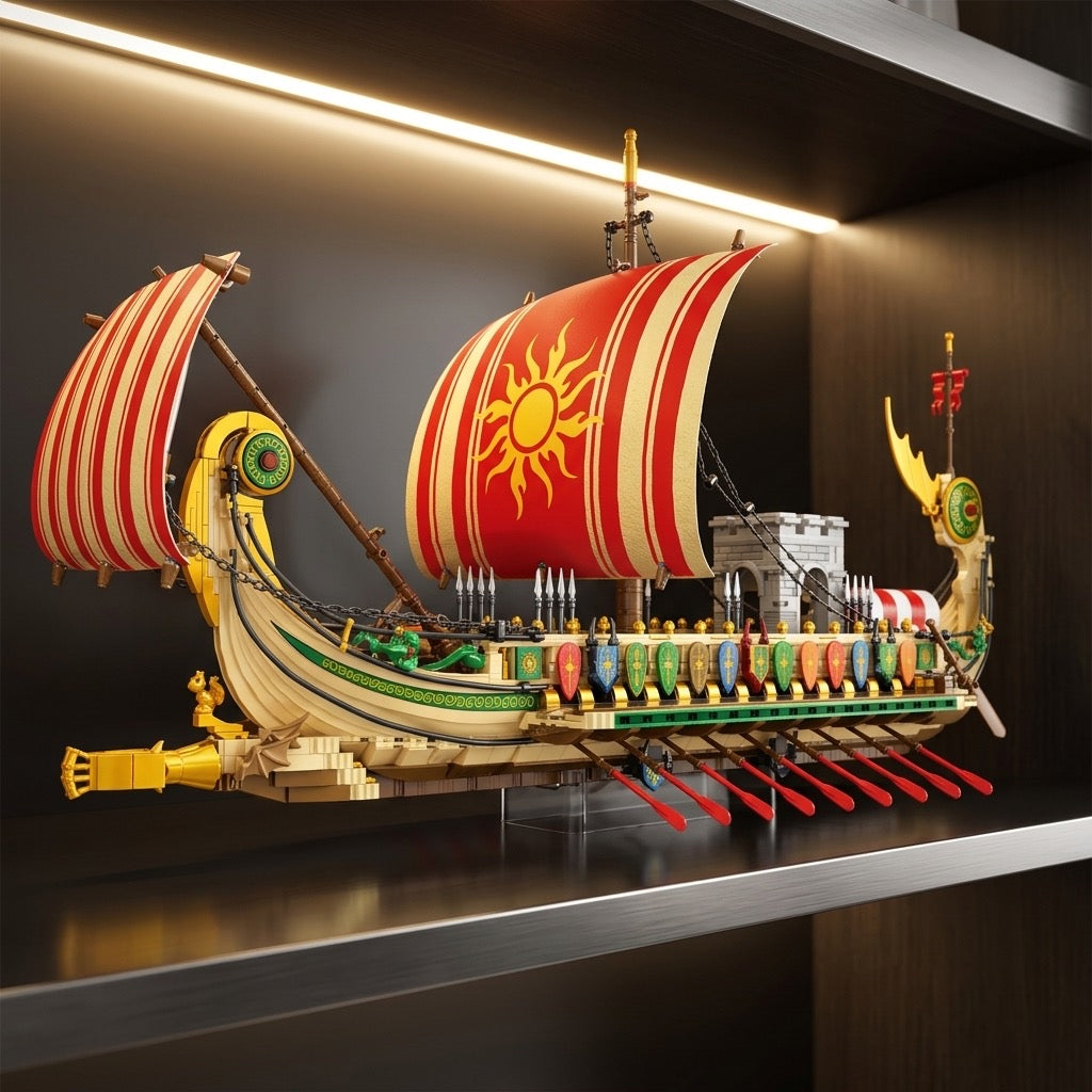DIY Greek Warship Building Block Kit - 2982 Pcs Model Ship
