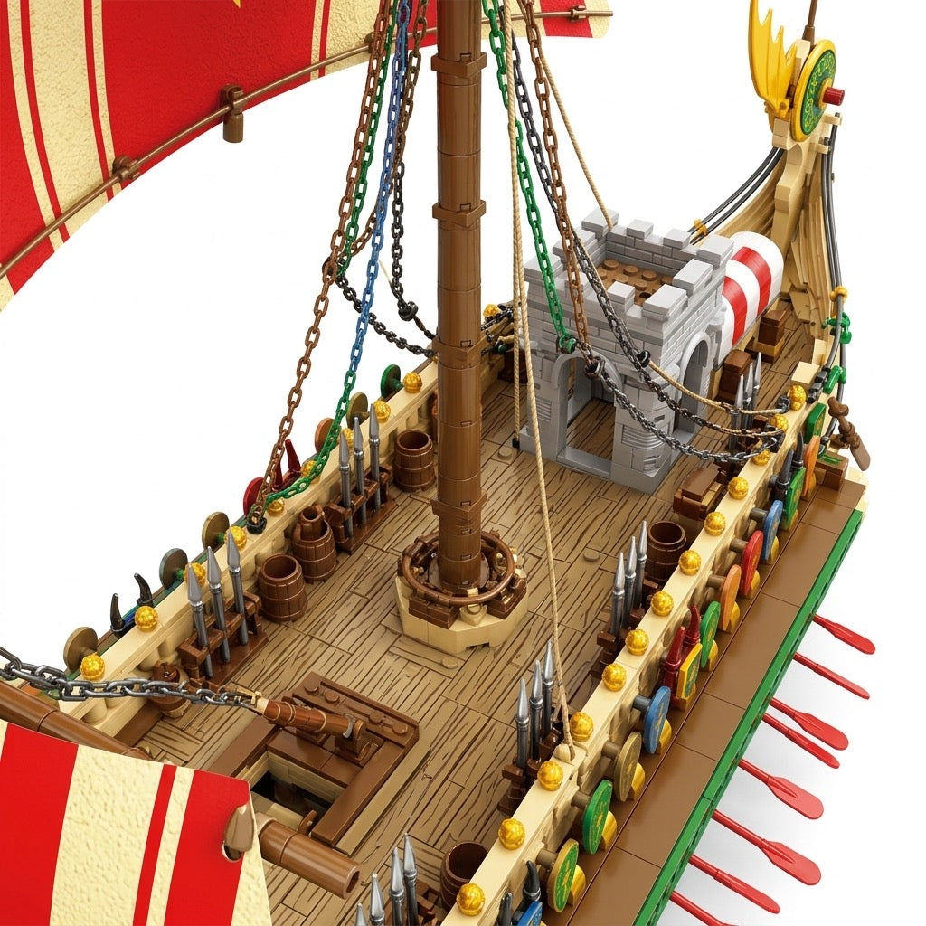 DIY Greek Warship Building Block Kit - 2982 Pcs Model Ship