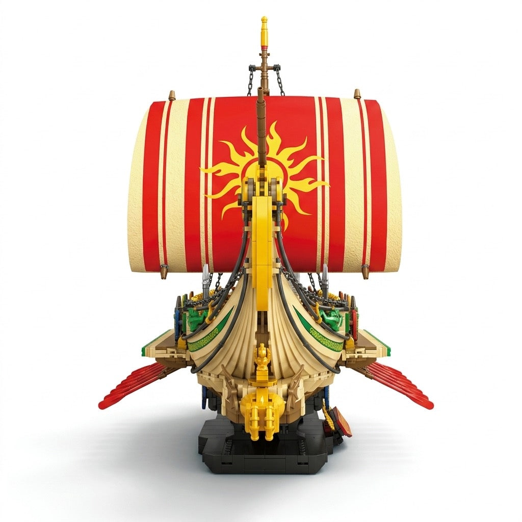 DIY Greek Warship Building Block Kit - 2982 Pcs Model Ship