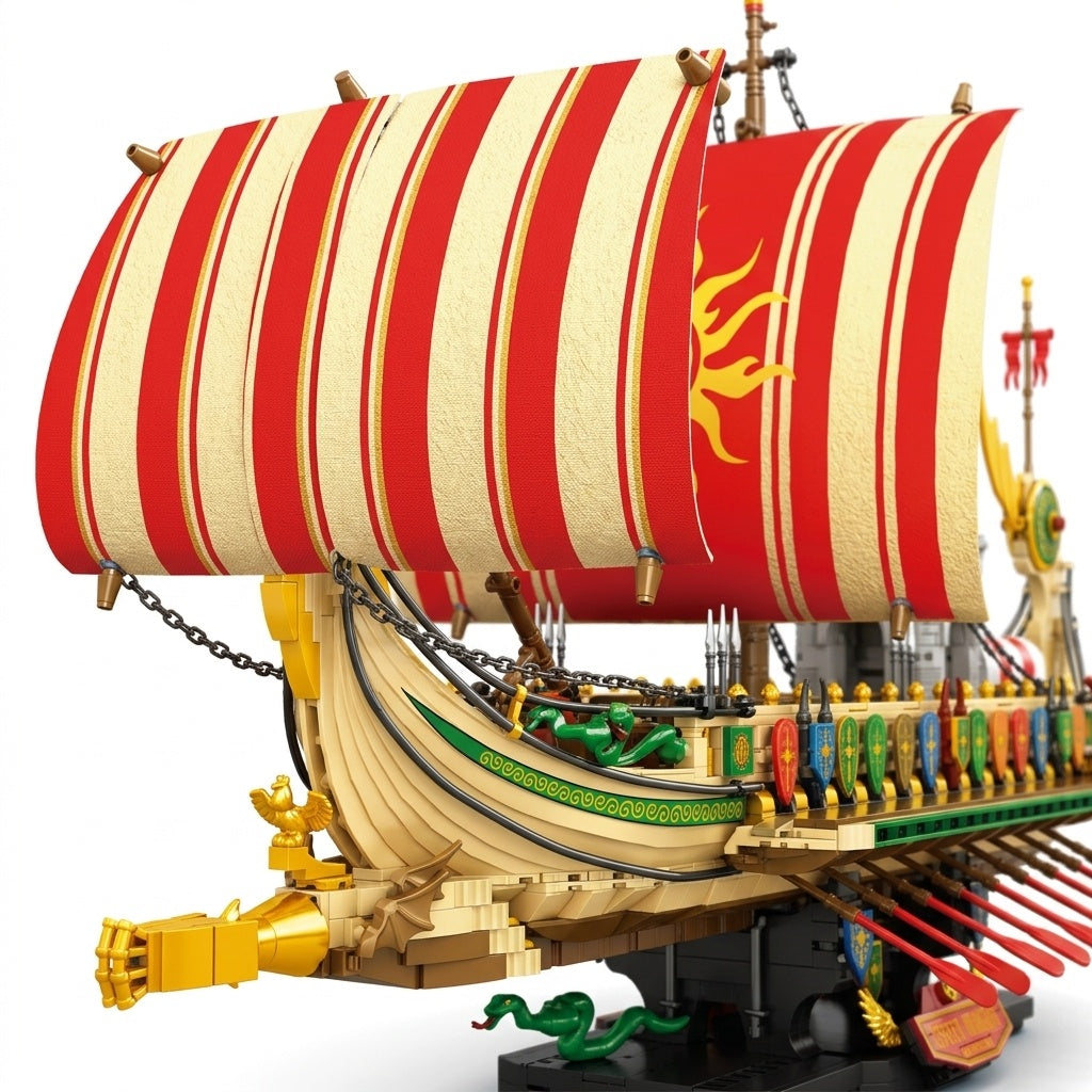 DIY Greek Warship Building Block Kit - 2982 Pcs Model Ship