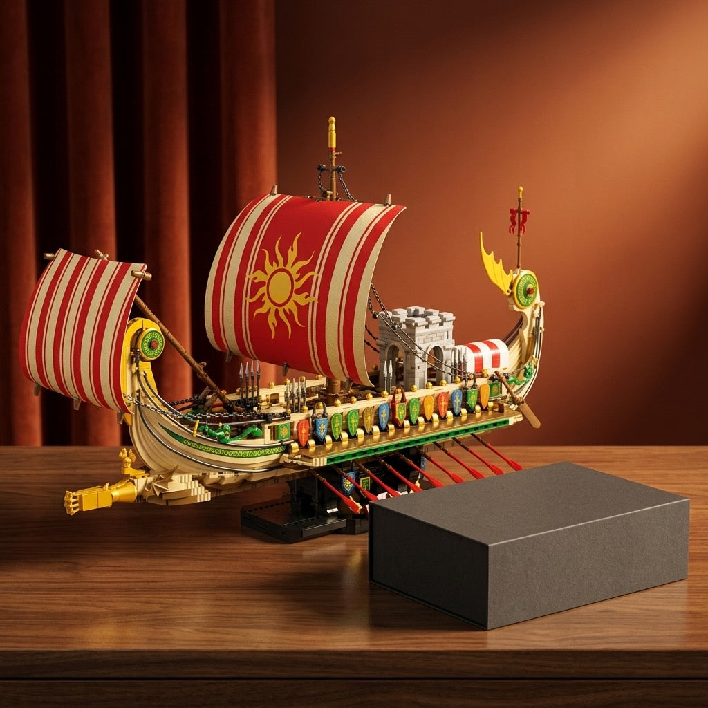 DIY Greek Warship Building Block Kit - 2982 Pcs Model Ship