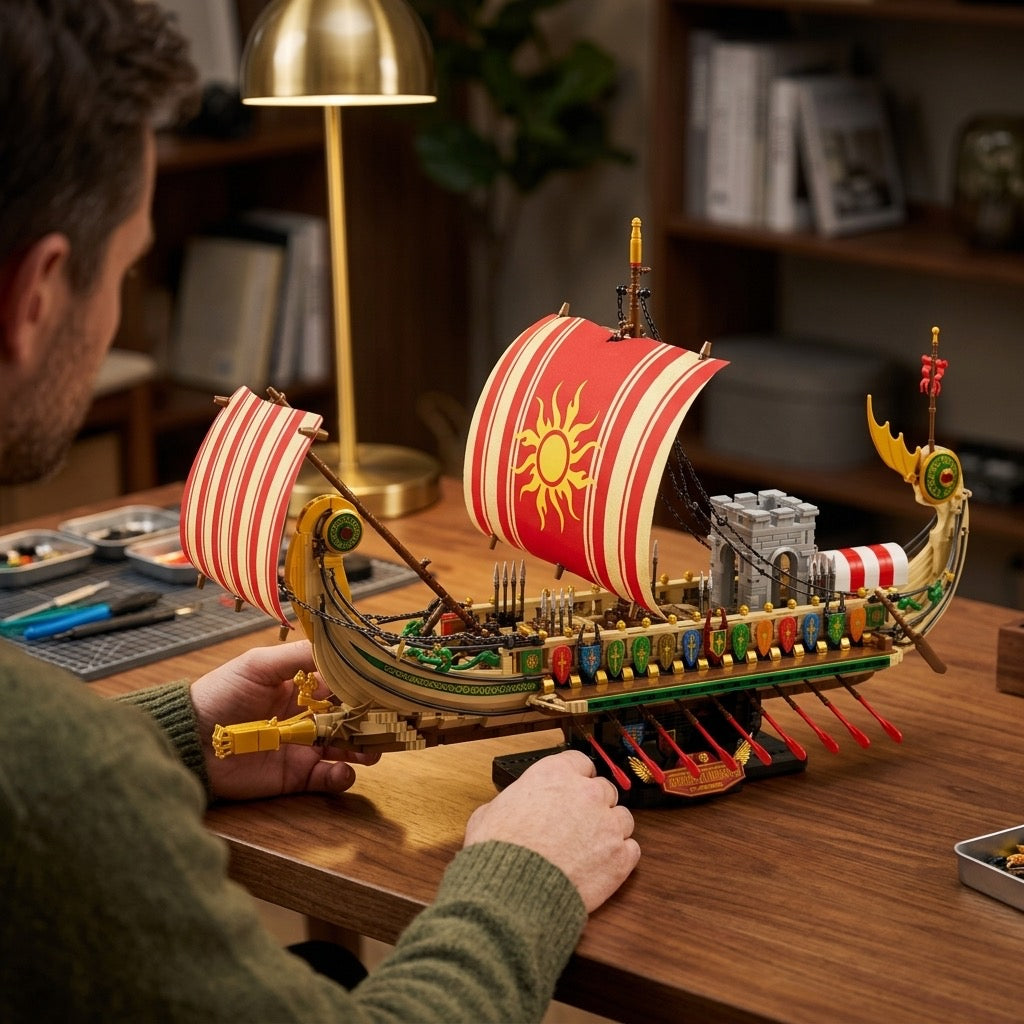 DIY Greek Warship Building Block Kit - 2982 Pcs Model Ship