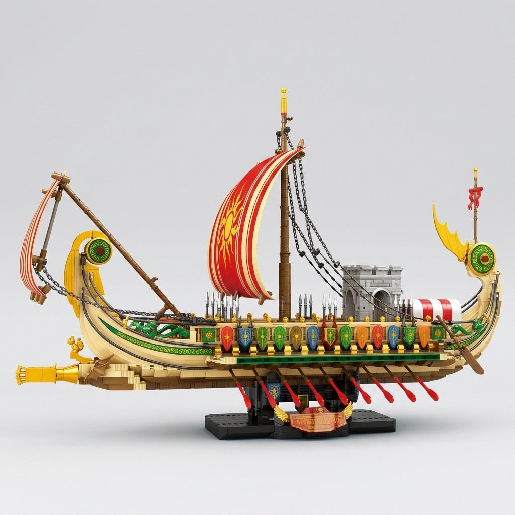 DIY Greek Warship Building Block Kit - 2982 Pcs Model Ship