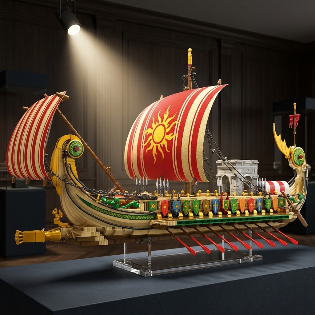 DIY Greek Warship Building Block Kit - 2982 Pcs Model Ship