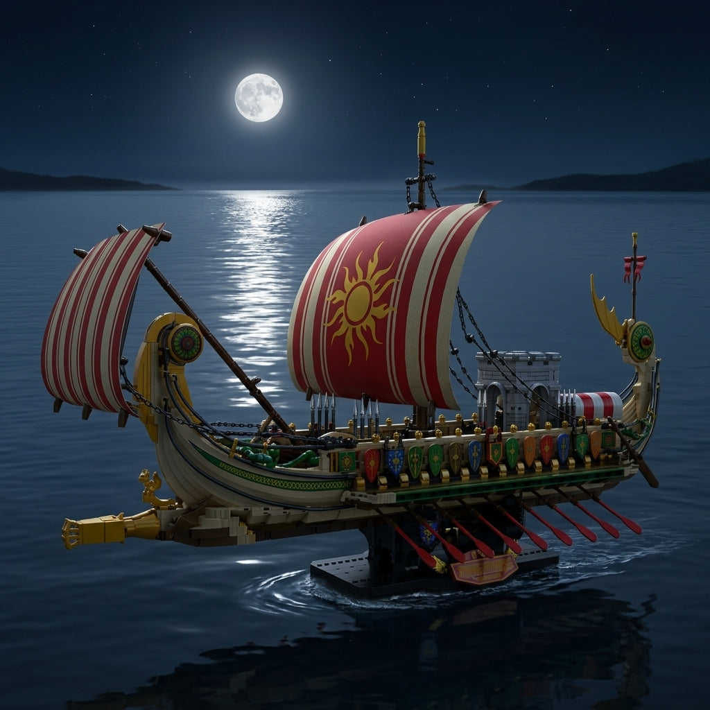 DIY Greek Warship Building Block Kit - 2982 Pcs Model Ship