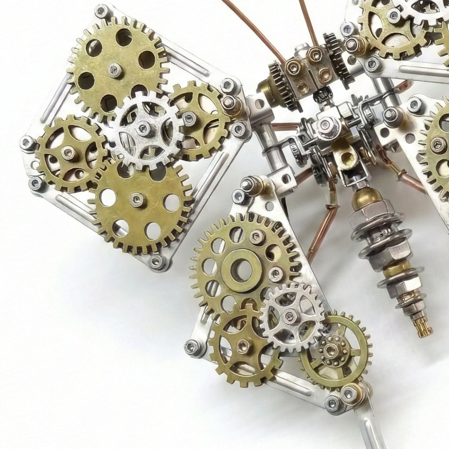 DIY Steampunk Metal Butterfly Puzzle Kit Mechanical Model Building Set Stainless Steel Brass Components Desk Art Sculpture