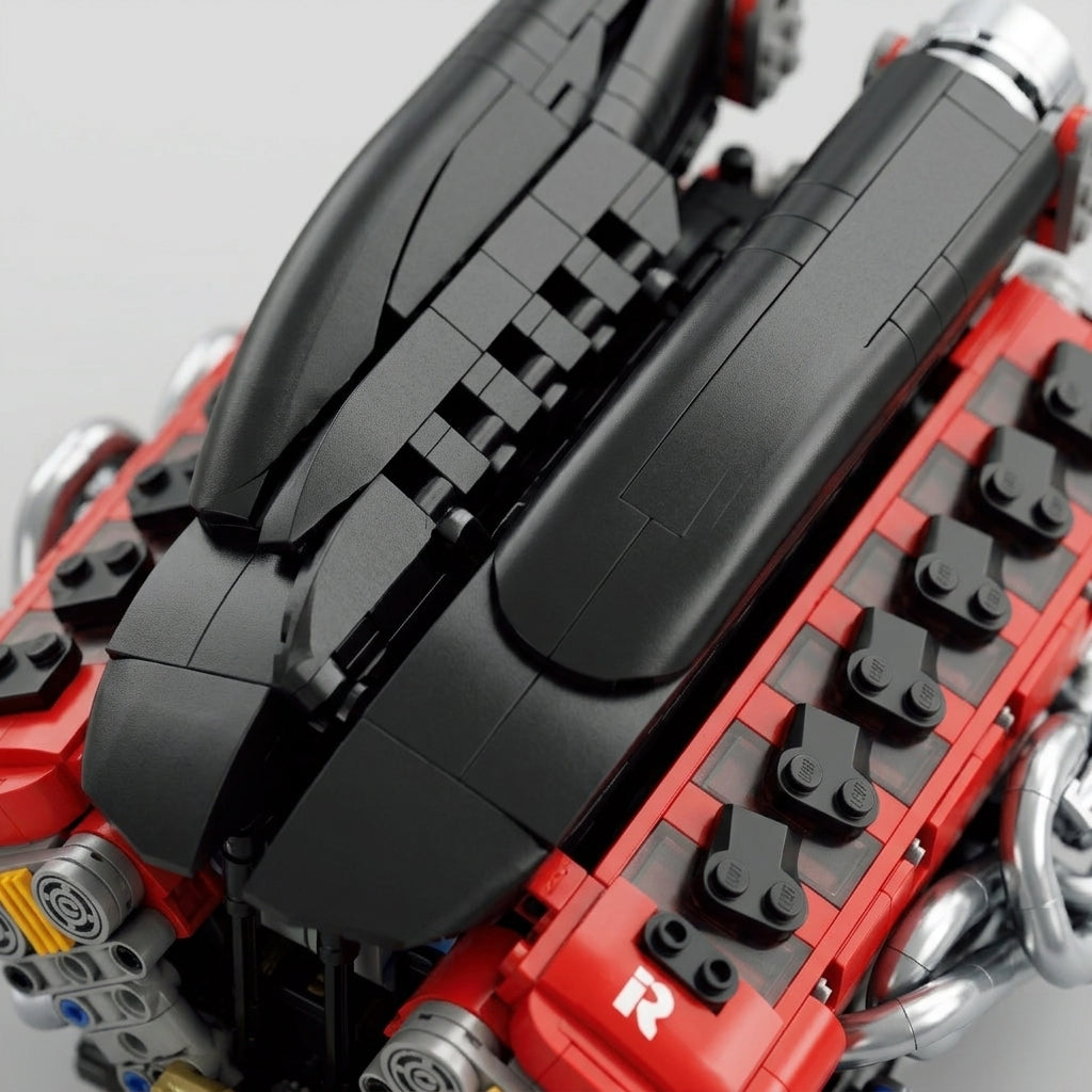 DIY Motorized V12 Supercar Engine Building Kit – Technic-Compatible Mechanical Model (1,240 Pcs)