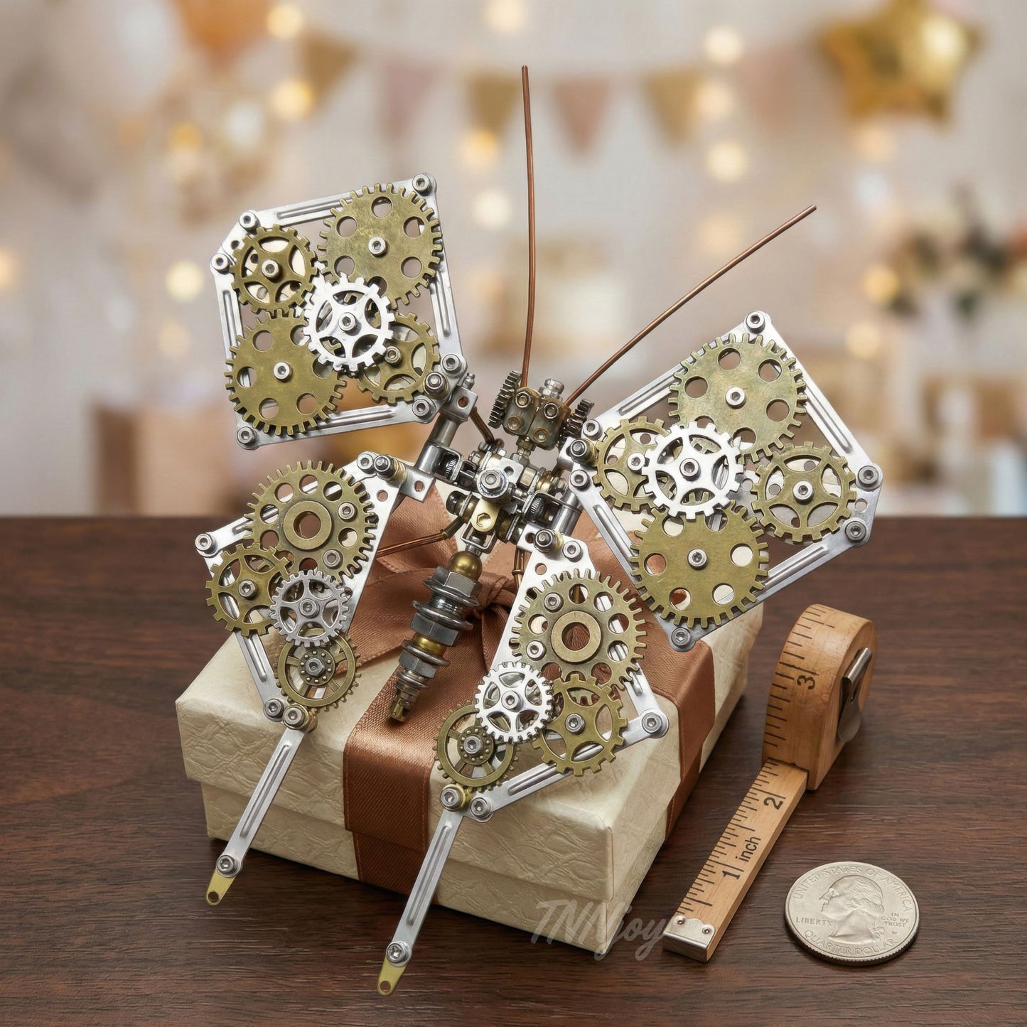 DIY Steampunk Metal Butterfly Puzzle Kit Mechanical Model Building Set Stainless Steel Brass Components Desk Art Sculpture